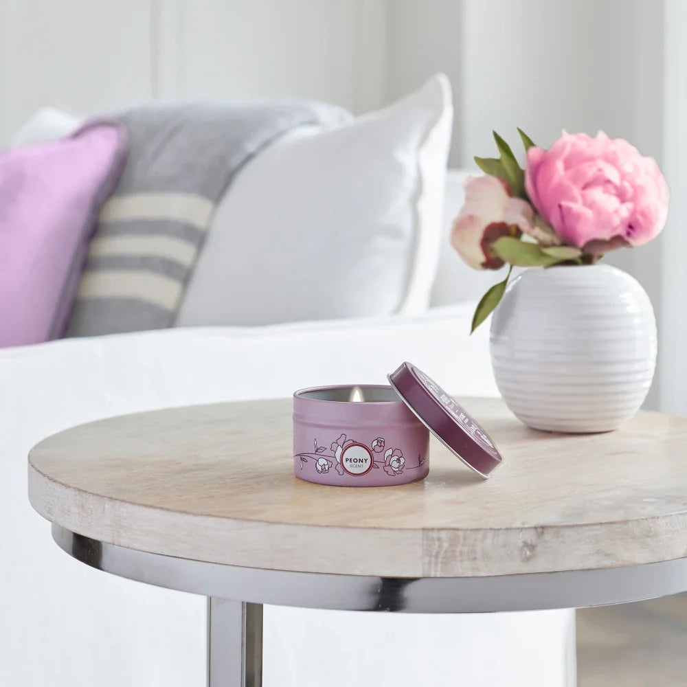Peony Tin Candle